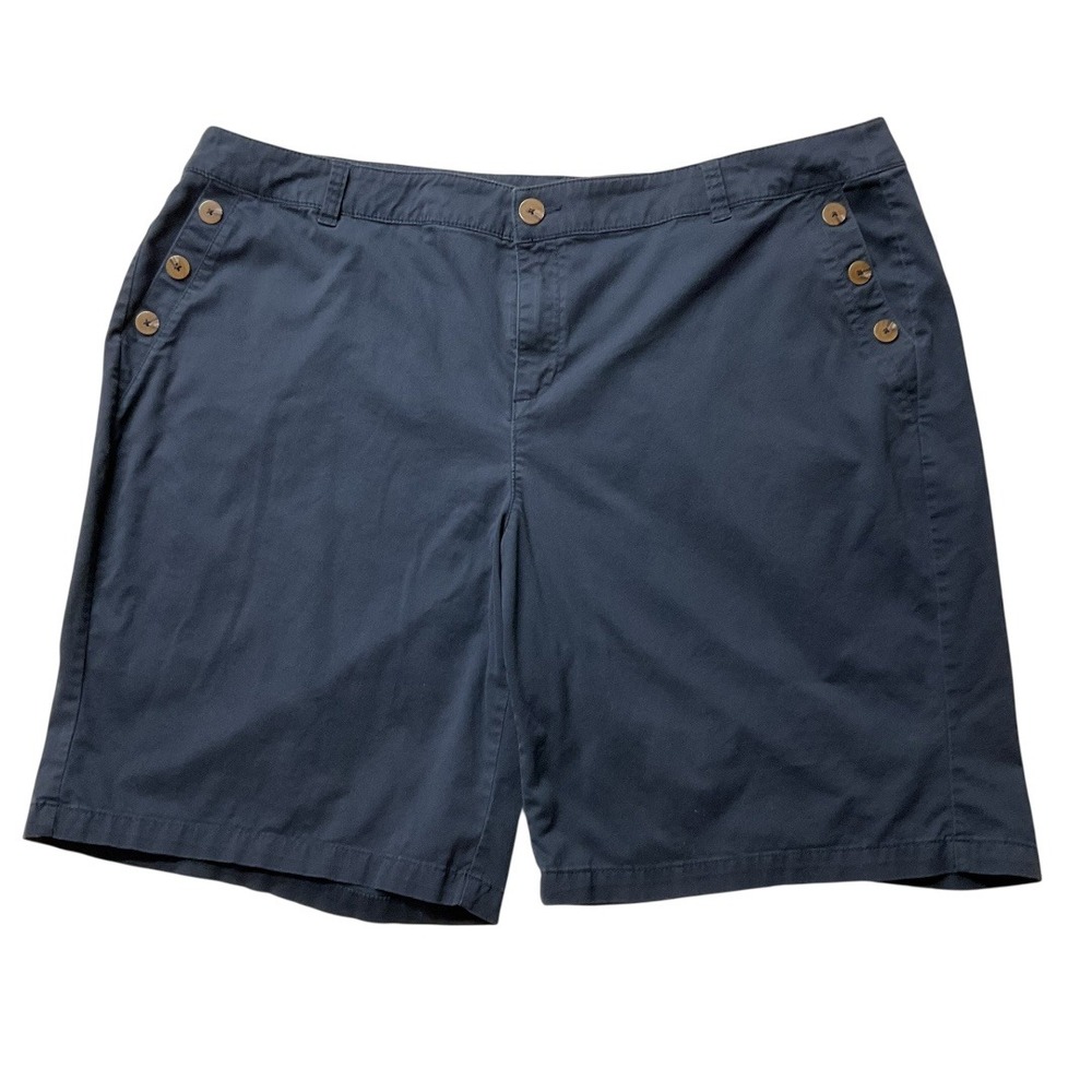 Lane Bryant Women's High Rise Comfort Closet Staple Chino‎ Shorts Size 22 Blue